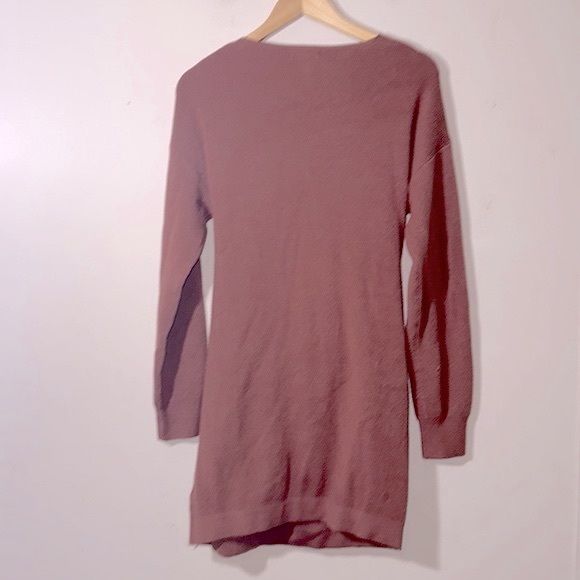 Entro Wrapped Tie Front Burgundy Sweater Dress - Picture 5 of 5